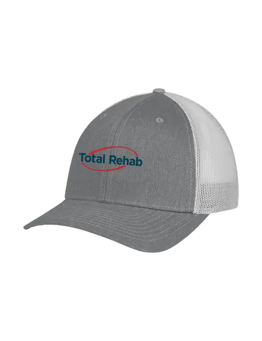 Richardson Adjustable Snapback Original 112 Trucker Cap Heather Grey w/Light Grey Mesh w/Total Rehab Logo