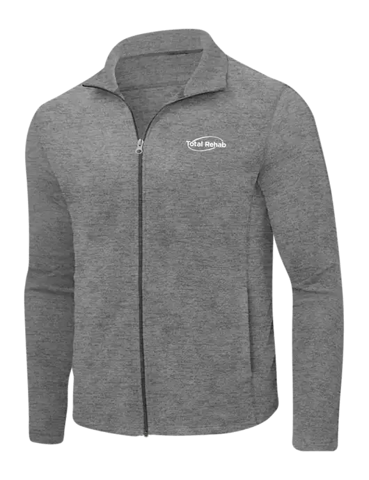 Medium Grey Heather Microfleece Full-Zip Jacket w/Total Rehab Logo