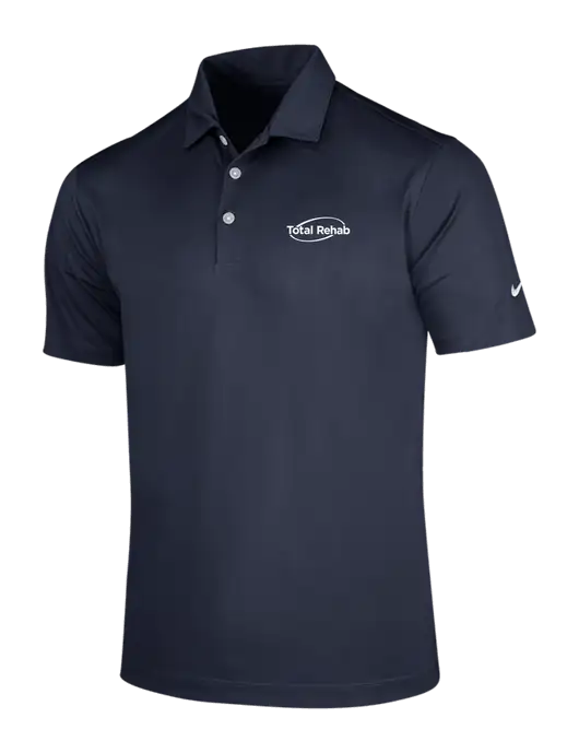 NIKE Dark Navy Dri-Fit Vertical Mesh Polo w/Total Rehab Logo