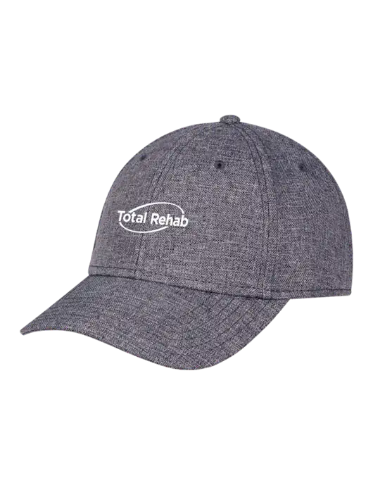 Heather Charcoal Structured Linen Look Cap Hook & Loop w/Total Rehab Logo