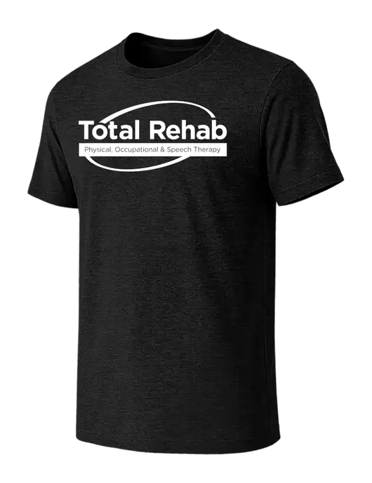BELLA+CANVAS Black Heather CVC Short Sleeve Tee w/Total Rehab Logo