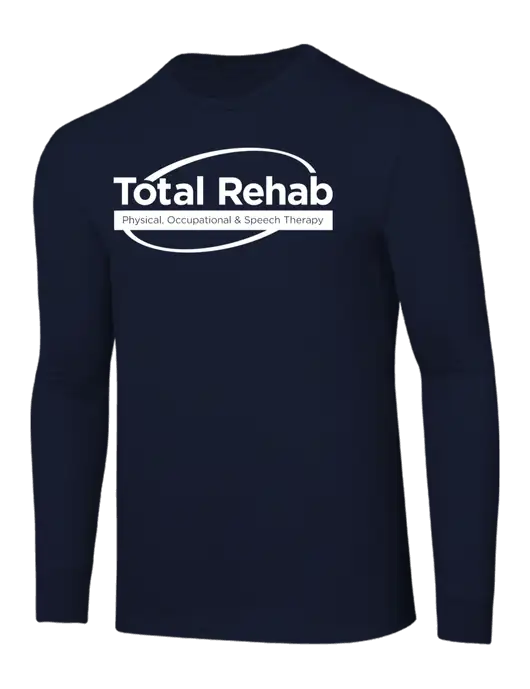 Core Blend Navy Long Sleeve Tee w/Total Rehab Logo