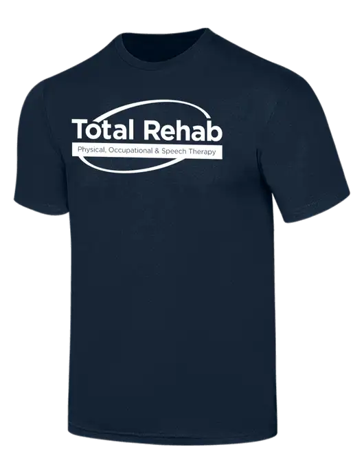 Simply Soft Navy 4.5oz  Poly/Combed Ring Spun Cotton T-Shirt w/Total Rehab Logo