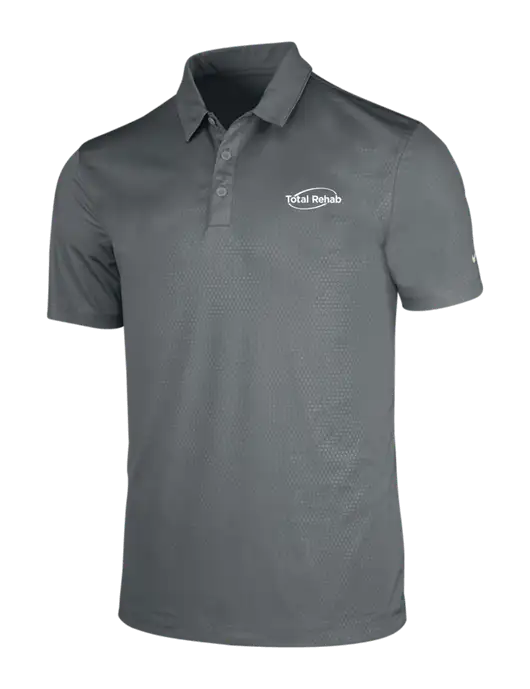 NIKE Medium Grey Dri-Fit Embossed Tri-Blade Polo w/Total Rehab Logo