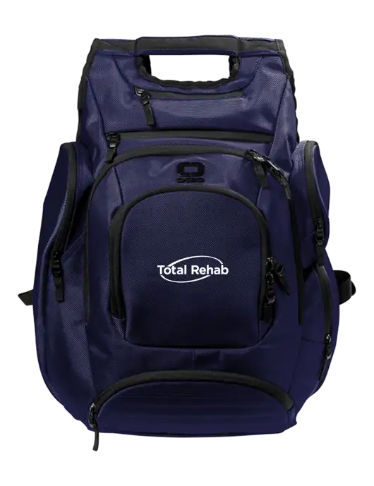 OGIO Navy Metro Ballistic Laptop Backpack w/Total Rehab Logo