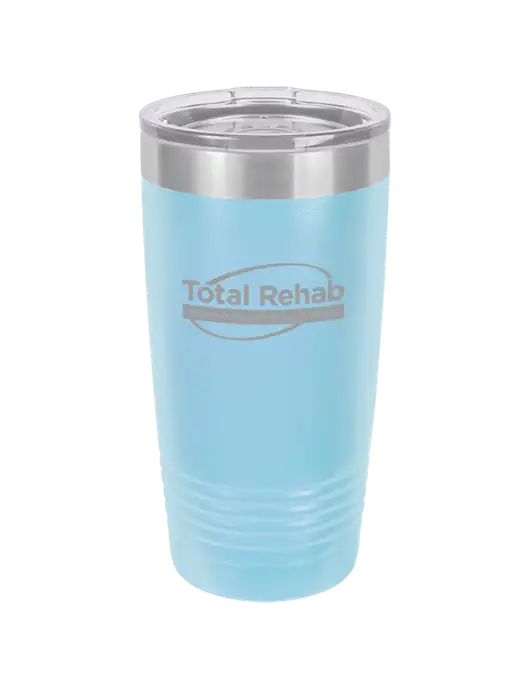 Polar Camel 20 oz Powder Coated Light Blue Vacuum Insulated Tumbler w/Total Rehab Logo