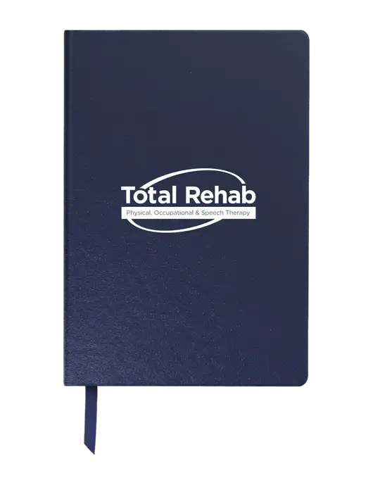 Achieve Navy Hardcover Journal, 5.5 x 8.37 w/Total Rehab Logo