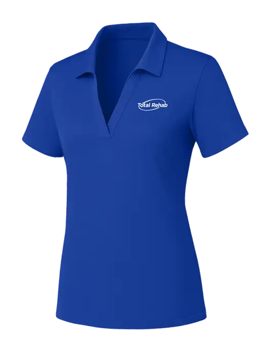 Womens Dark Royal PosiCharge RacerMesh Polo w/Total Rehab Logo