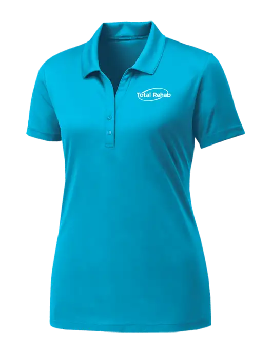 Womens Sapphire Blue PosiCharge Competitor Polo w/Total Rehab Logo