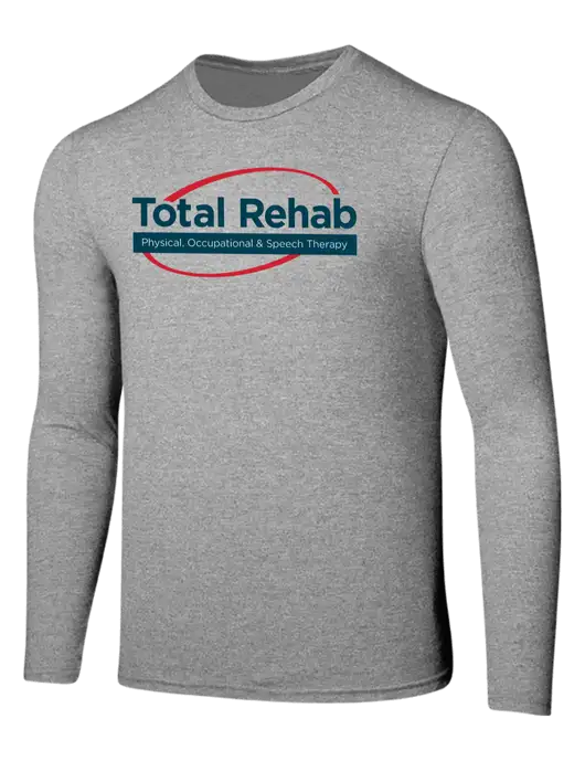 Seriously Soft Light Heathered Grey Long Sleeve T-Shirt w/Total Rehab Logo