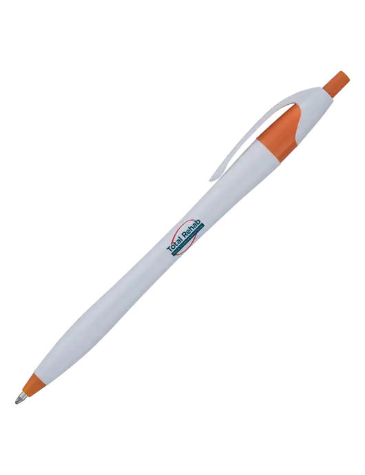 Novella Orange/White Splash Pen - Blue Ink w/Total Rehab Logo