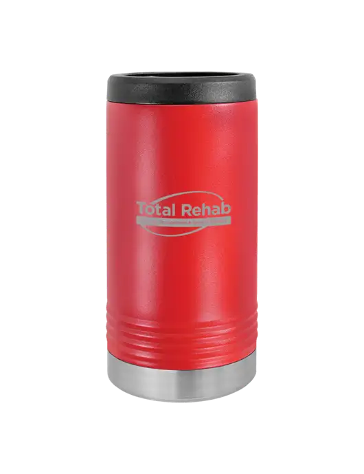 Polar Camel Powder Coated Red Vacuum Insulated Slim Beverage Holder w/Total Rehab Logo