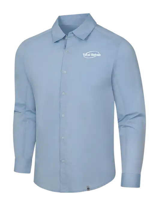 OGIO Light Blue Commuter Woven Shirt w/Total Rehab Logo