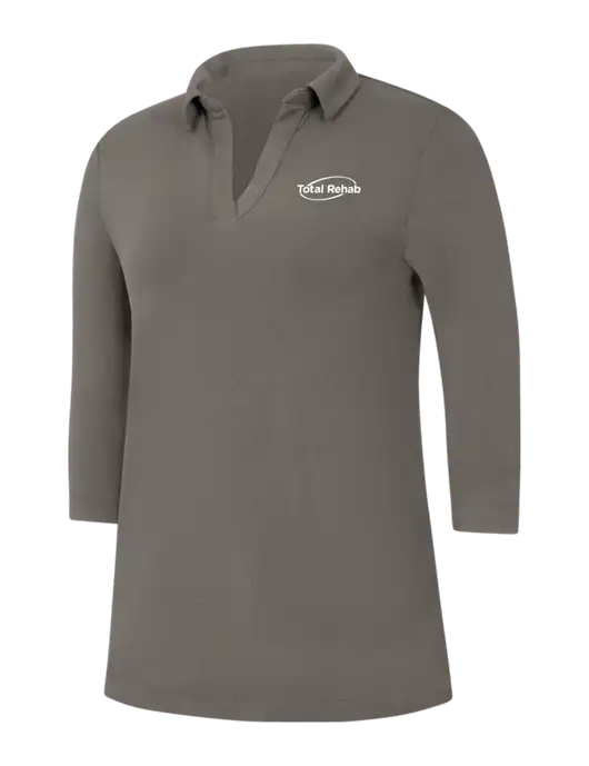 Womens Dark Grey Luxe Knit Tunic w/Total Rehab Logo
