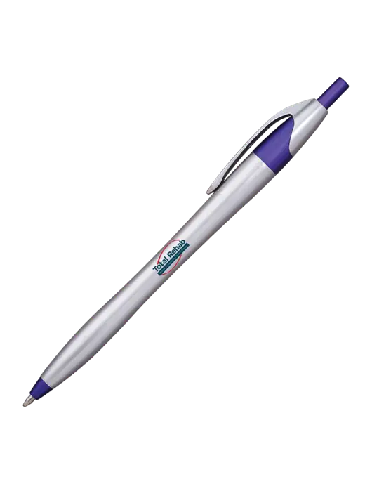 Novella Purple/Chrome Bright Pen - Blue Ink w/Total Rehab Logo