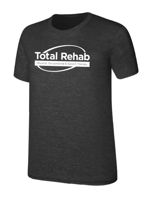 Womens Ring Spun Dark Heather Grey 4.5 oz T-Shirt w/Total Rehab Logo