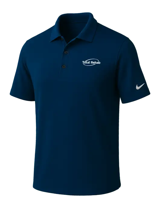 NIKE Navy Dri-Fit Micro Pique Polo w/Total Rehab Logo