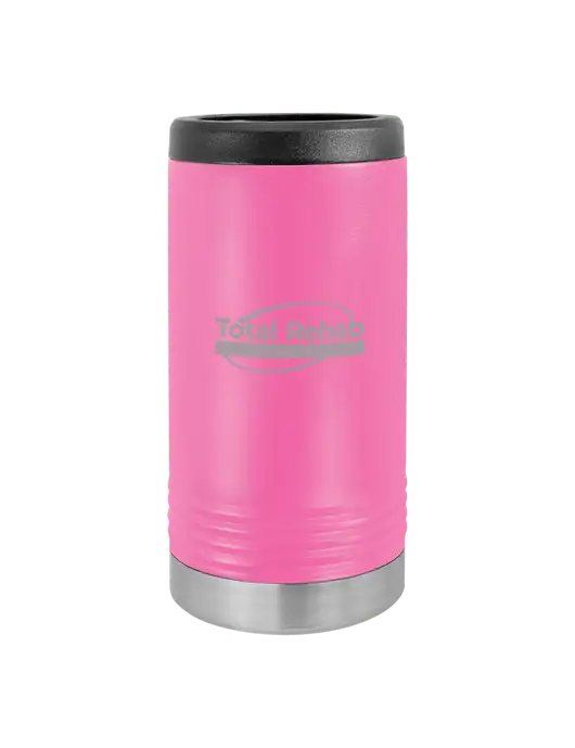 Polar Camel Powder Coated Pink Vacuum Insulated Slim Beverage Holder w/Total Rehab Logo