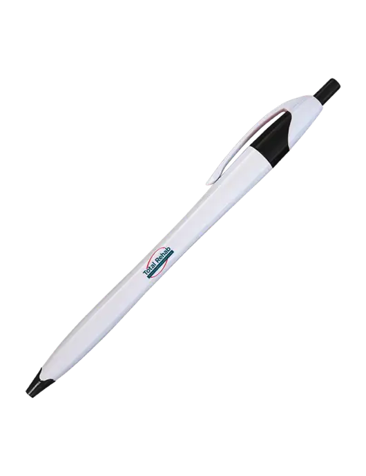 Novella White/Black Classic Pen - Blue Ink w/Total Rehab Logo