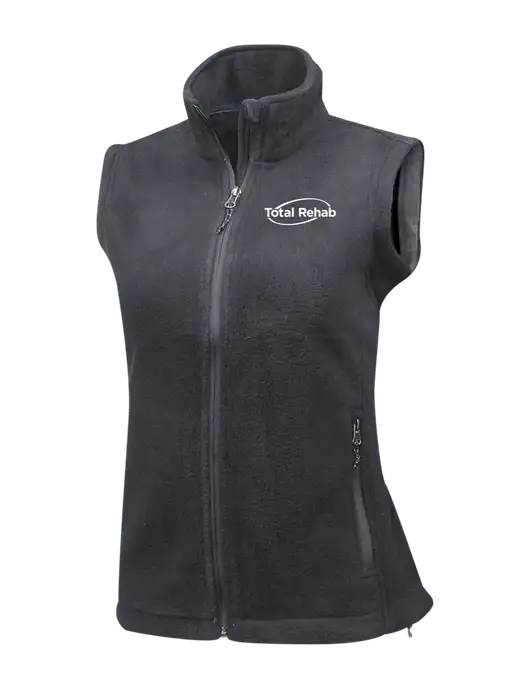Medium Grey Womens Fleece Vest w/Total Rehab Logo