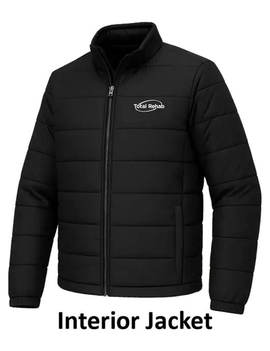 Cold Weather Vortex Black/ Black Waterproof 3-in-1 Jacket with Detachable Hood w/Total Rehab Logo