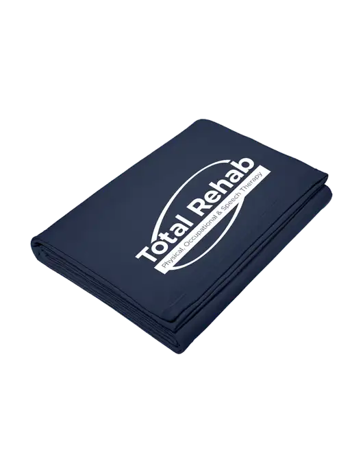 Core Navy Fleece Sweatshirt Blanket w/Total Rehab Logo