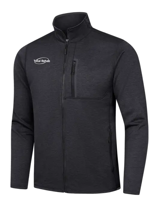 North Face Dark Grey Heather Skyline Full-Zip Fleece Jacket w/Total Rehab Logo