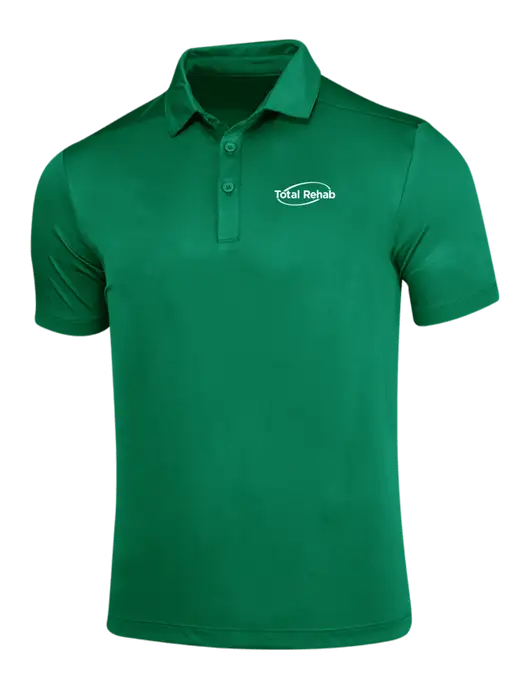 Kelly Green Posi-UV Pro Polo w/Total Rehab Logo
