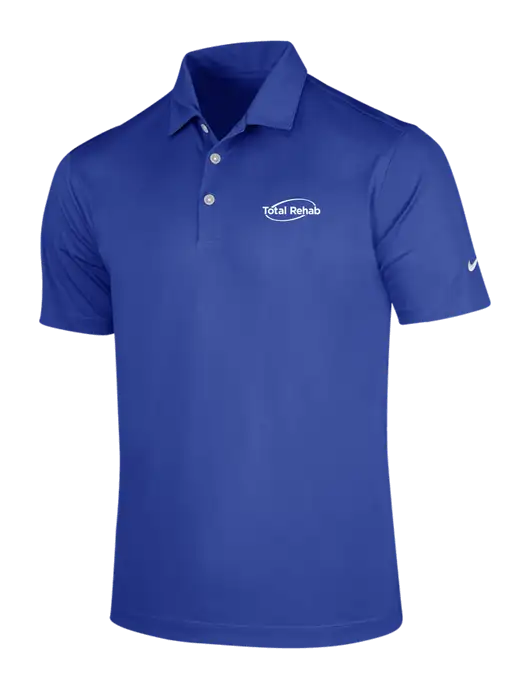 NIKE Dark Royal Dri-Fit Vertical Mesh Polo w/Total Rehab Logo