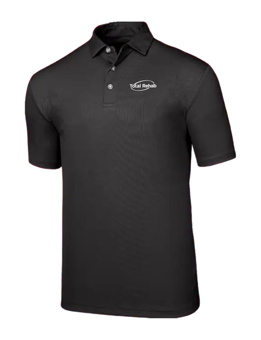 Callaway Birdseye Black Polo w/Total Rehab Logo