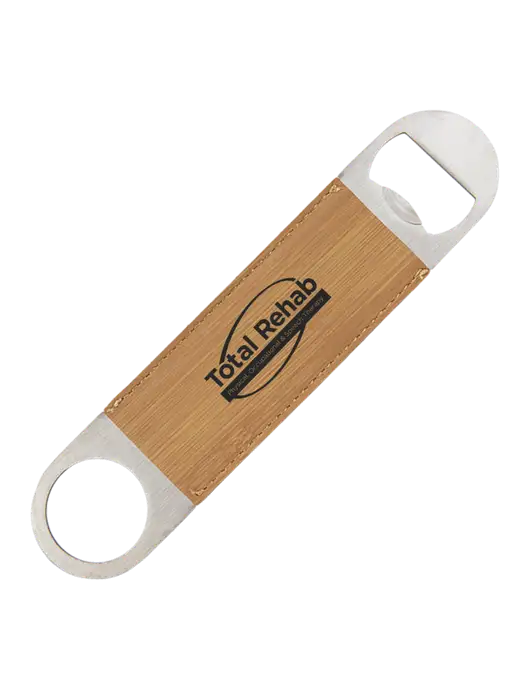 Bamboo Leatherette Bottle Opener w/Total Rehab Logo
