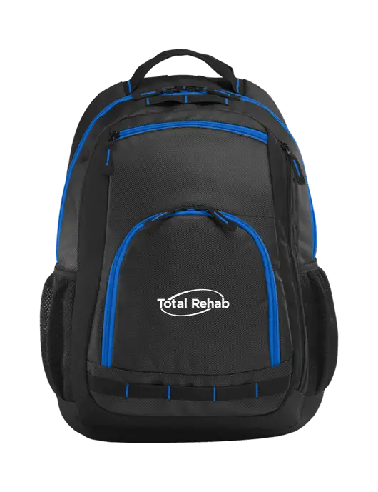 Xtreme Black/Dark Grey/Royal Blue Backpack w/Total Rehab Logo