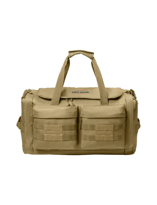 CornerStone Dark Tan Tactical Duffel w/Total Rehab Logo