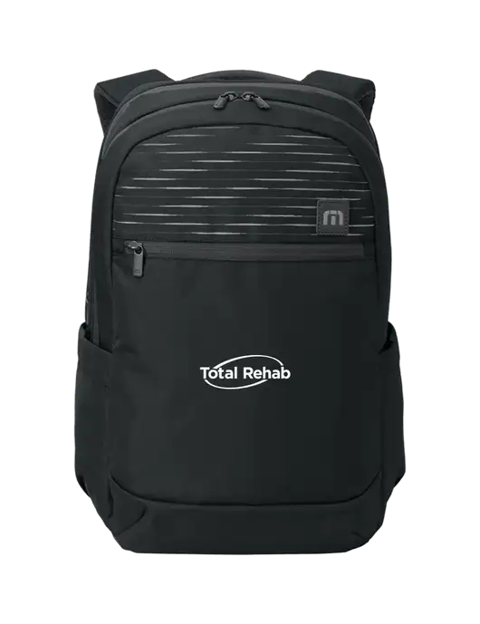 TravisMathew Black Approach Backpack w/Total Rehab Logo