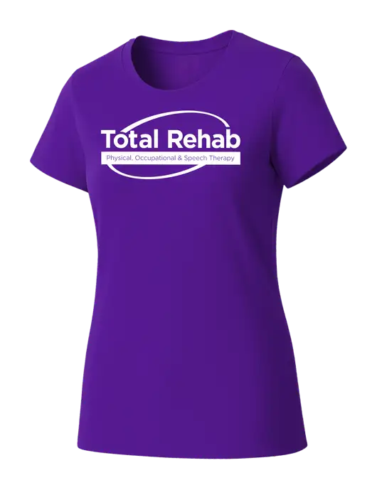 Womens Seriously Soft Purple T-Shirt w/Total Rehab Logo