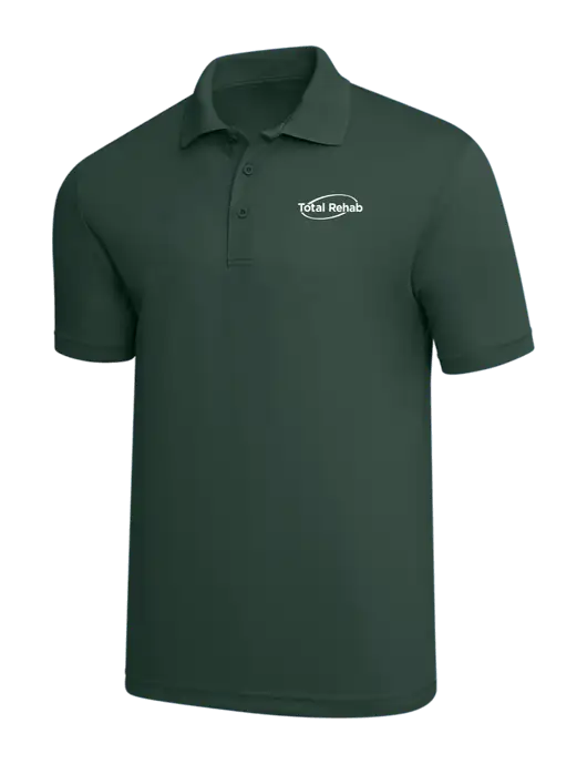 Dark Green PosiCharge RacerMesh Polo w/Total Rehab Logo