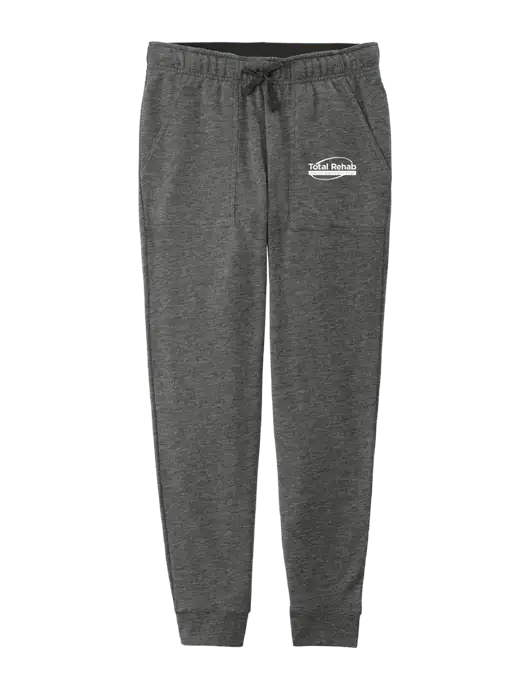 Womens Posicharge Tri-blend Wicking Dark Grey Heather Triad Solid Fleece Jogger w/Total Rehab Logo