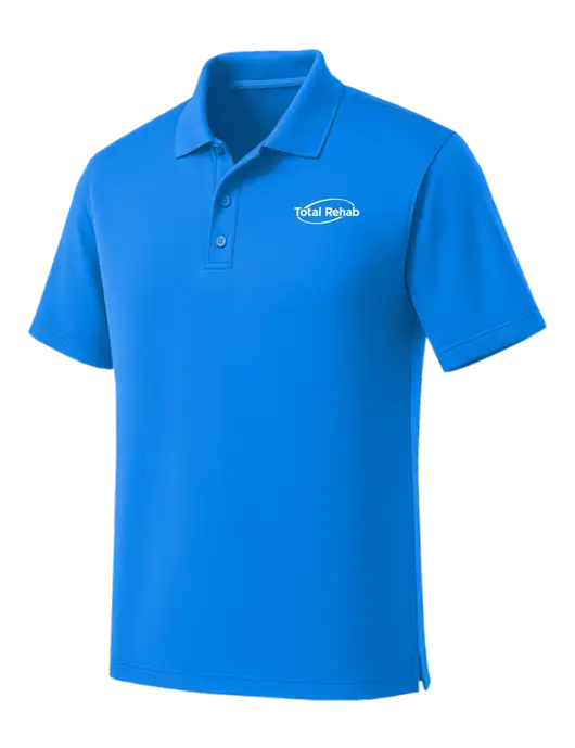 Light Royal Blue Dry Zone UV Micro Mesh Polo w/Total Rehab Logo