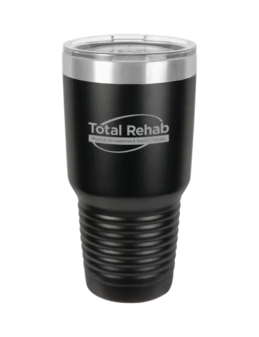 Polar Camel 30 oz Powder Coated Black Vacuum Insulated Tumbler w/Total Rehab Logo