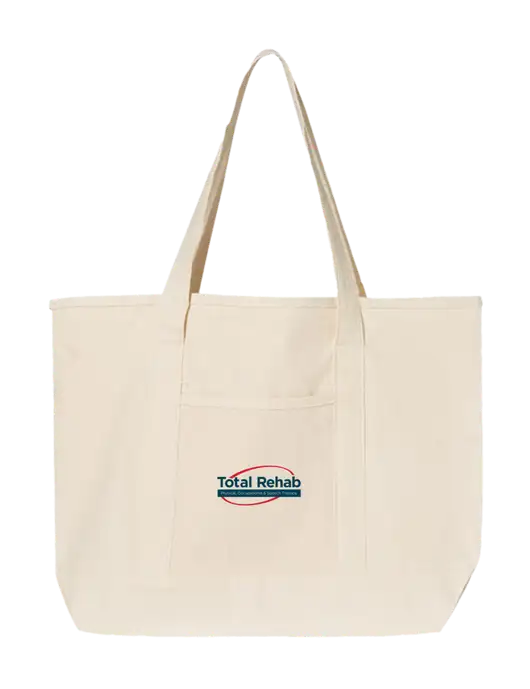 Natural Large Canvas Deluxe Tote w/Total Rehab Logo