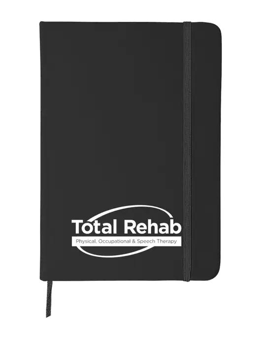 Black Comfort Touch Bound Journal 5" X 7" w/Total Rehab Logo