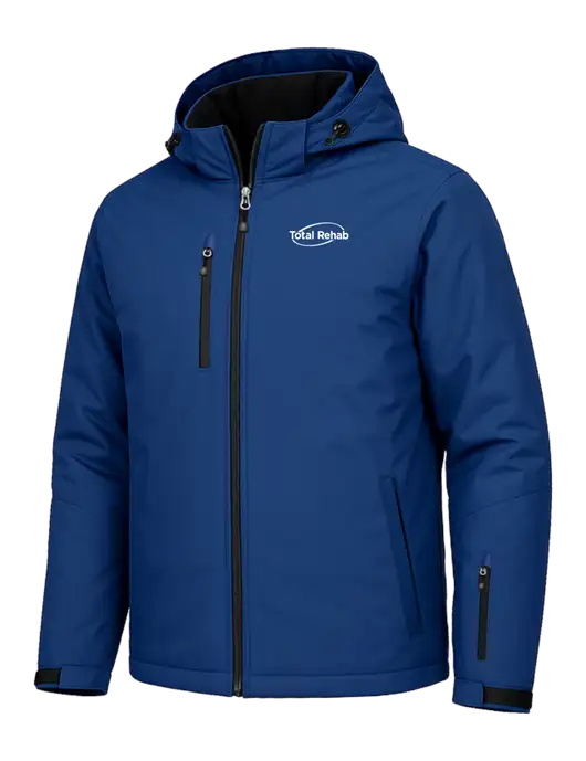 Cold Weather Vortex Royal/ Black Waterproof 3-in-1 Jacket with Detachable Hood w/Total Rehab Logo, Total Rehab Logo