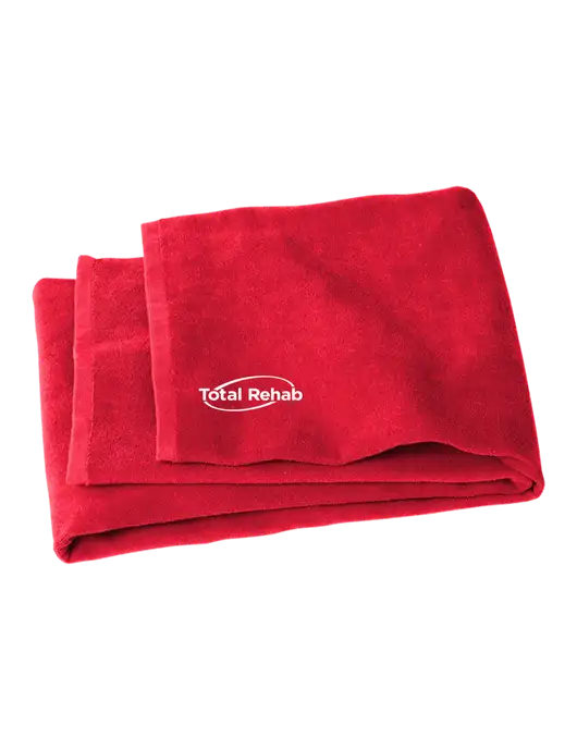 Red Beach Towel w/Total Rehab Logo