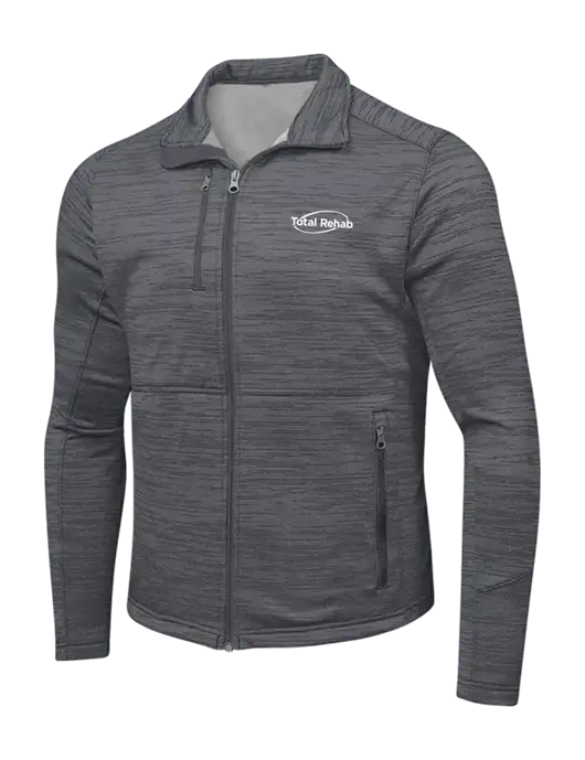 Medium Grey Digi Stripe Fleece Jacket w/Total Rehab Logo