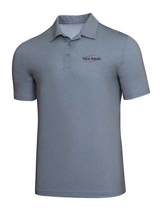 Adidas Light Grey Three Diamond Dot Print Polo w/Total Rehab Logo