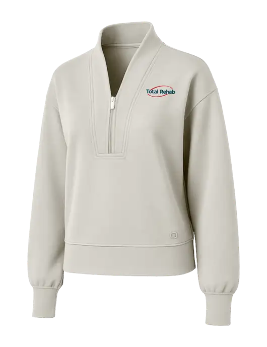 OGIO Womens Ivory Transcend 1/4-Zip w/Total Rehab Logo