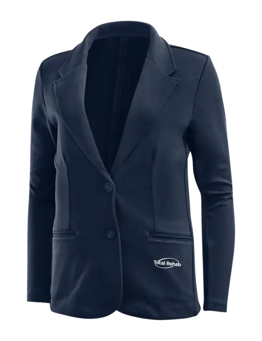 Deep Navy Womens Knit Blazer w/Total Rehab Logo