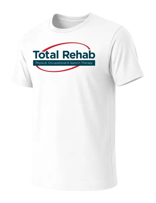BELLA+CANVAS White Blend CVC Short Sleeve Tee w/Total Rehab Logo