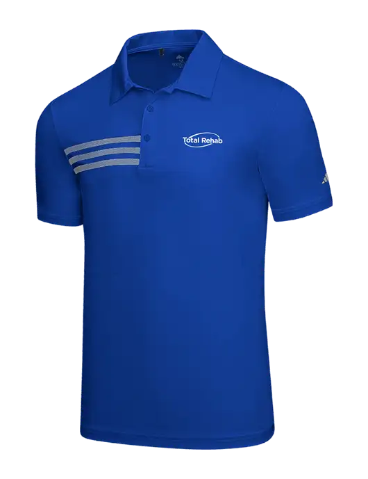 Adidas Royal 3 Stripes Chest Polo w/Total Rehab Logo