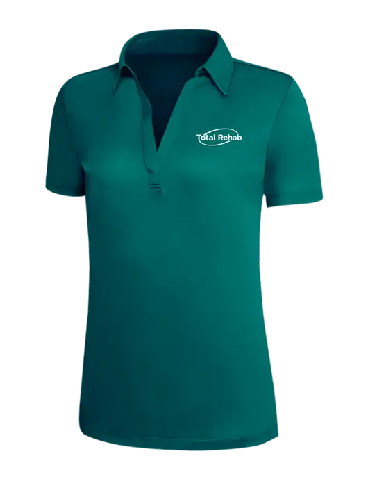 Dark Teal Silk Touch Womens Performance Polo w/Total Rehab Logo